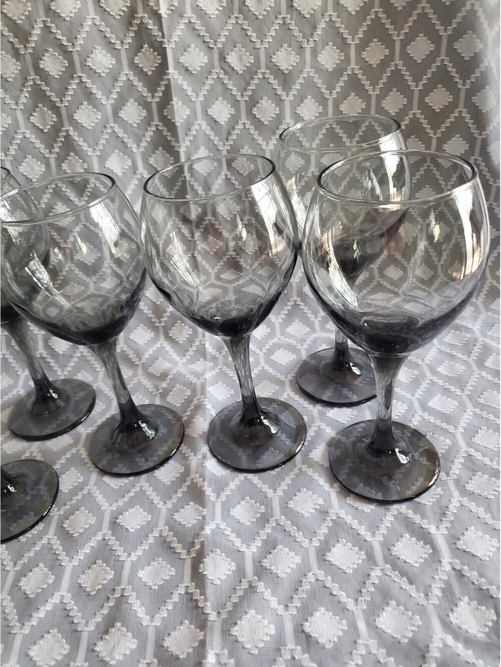1970's Greenbriars Smoked Wine Glasses,6